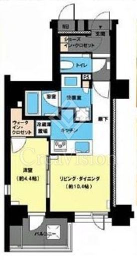 ジオ勝どき 間取り　1LDK