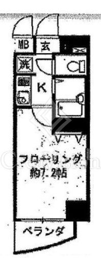 アピス渋谷神南 1K　間取り図