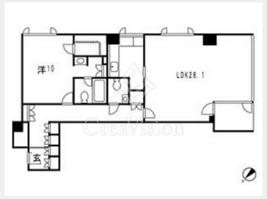 ストーリア赤坂 1ＬＤＫ　間取り図