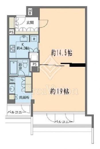 ストーリア赤坂 1ＬＤＫ　間取り