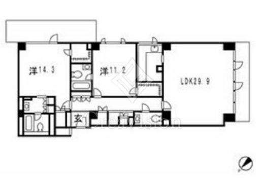 ストーリア赤坂 2ＬＤＫ　間取り