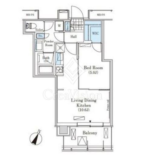 メルクマール京王笹塚レジデンス 1LDK　間取り図