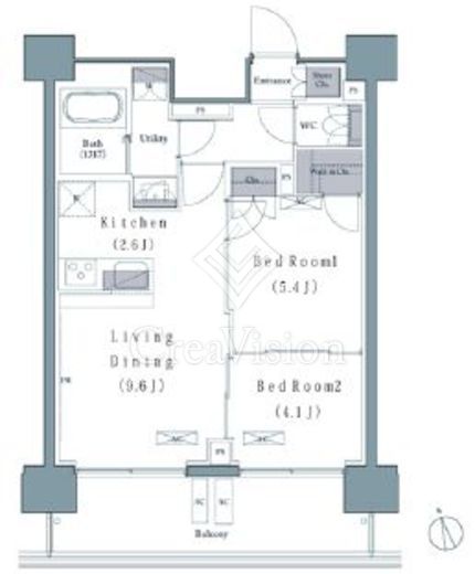 プレジリア新富町 間取り図