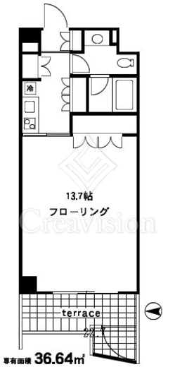 四谷デュープレックスD-R 1R　間取り