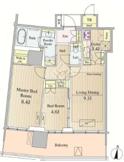 ブリリアタワー池袋 2LDK　間取り図