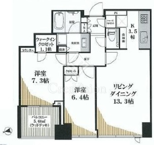 シティタワーズ豊洲ザ・シンボル 間取り　2LDK