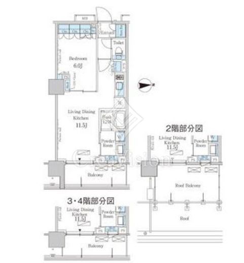 パークアクシス池田山 1LDK　間取り