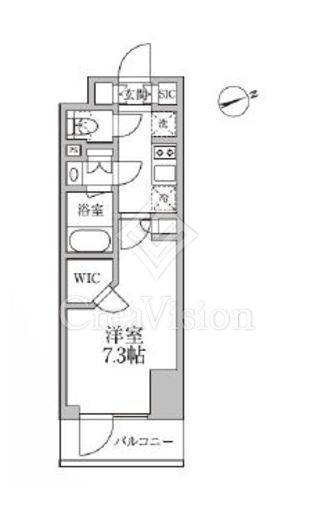 レジディア新御徒町2 1K　間取り