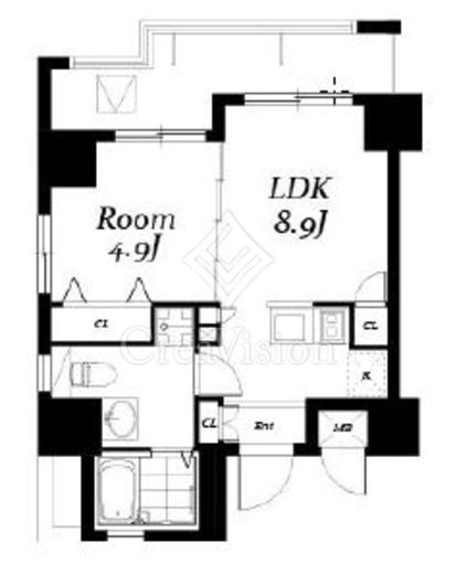 レジディア秋葉原 1LDK　間取り図