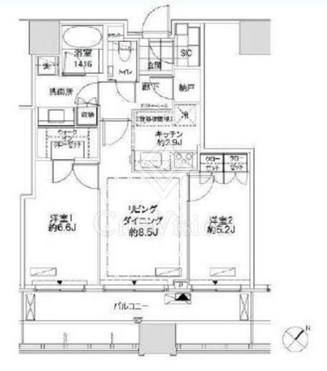 キャピタルゲートプレイス ザ・タワー 間取り図