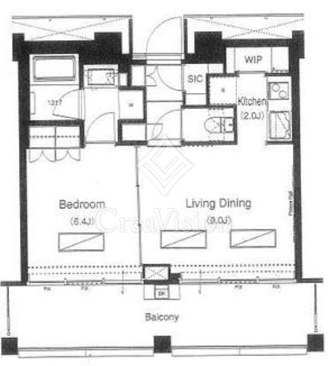 ブリリアイスト中野セントラルパーク 1LDK　間取り
