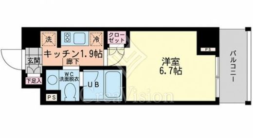 エスティメゾン哲学堂 1K　間取り