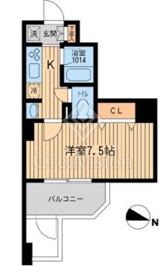 KDXレジデンス幡ヶ谷 1K　間取り