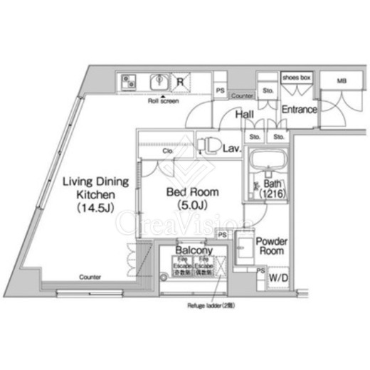 コンフォリア上野広小路 1LDK　間取り図