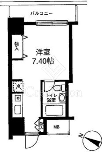 メゾン・ド・ヴィレ麻布台 1R　間取り