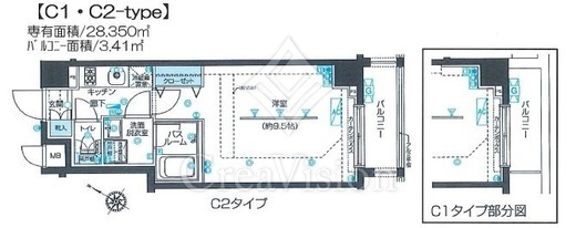 ZOOM目黒不動前 1K　間取り