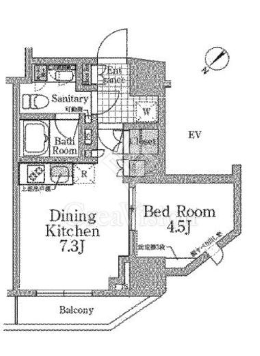 ステラメゾン三軒茶屋 1DK　間取り図