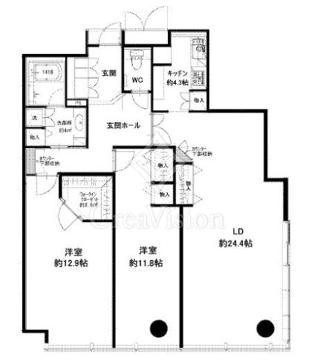 浜松町スクエアstudio 2LDK　間取り図