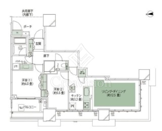 ドゥ・トゥール 2LDK　間取り図