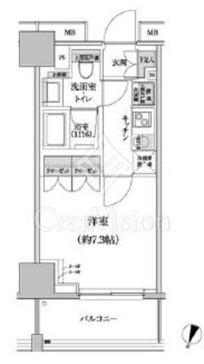 パークハビオ渋谷本町レジデンス 間取り　1K