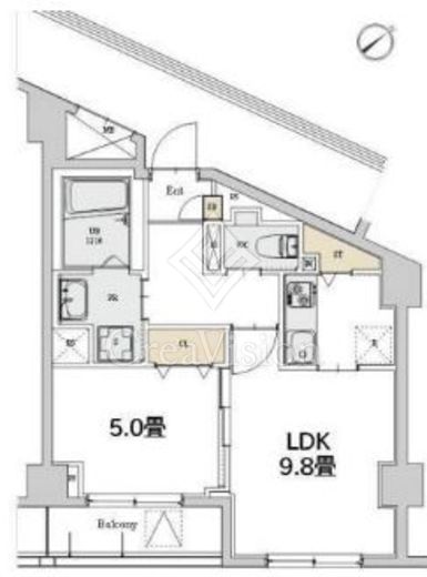 カスタリア本駒込 間取り　1LDK