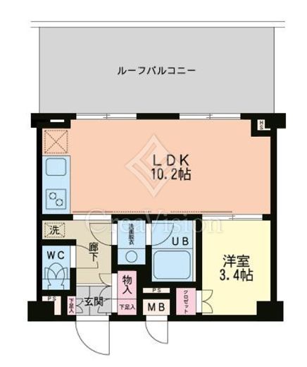 エスティメゾン代沢 1LDK　間取り