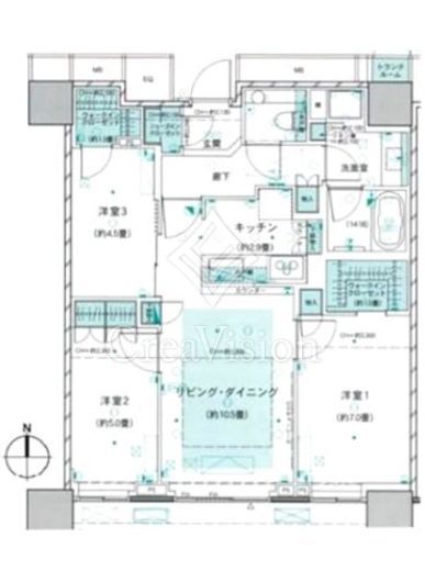 ザ・パークハウス晴海タワーズ ティアロレジデンス 間取り　3LDK