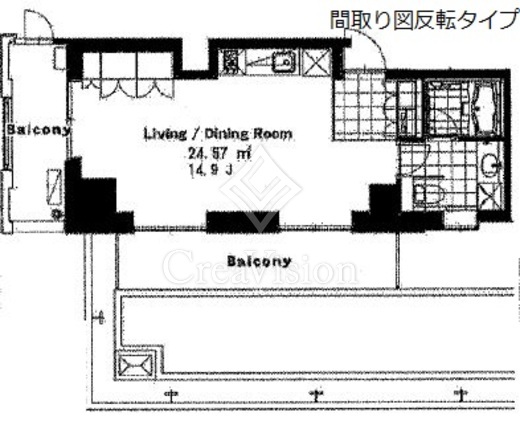 ベルファース秋葉原 1K　間取り図