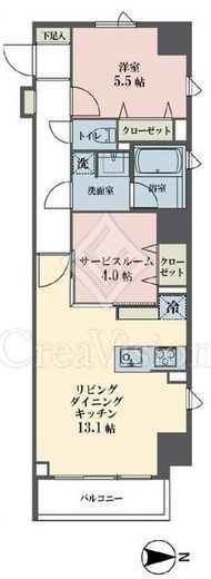 レーヴ半蔵門 2ＬＤＫ　間取り図