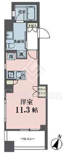 メゾンビスタ渋谷宇田川 1Ｒ　間取り