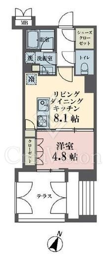 メゾンビスタ渋谷宇田川 1ＤＫ　間取り