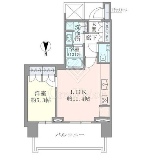 ベイズタワー＆ガーデン 1ＬＤＫ　間取り