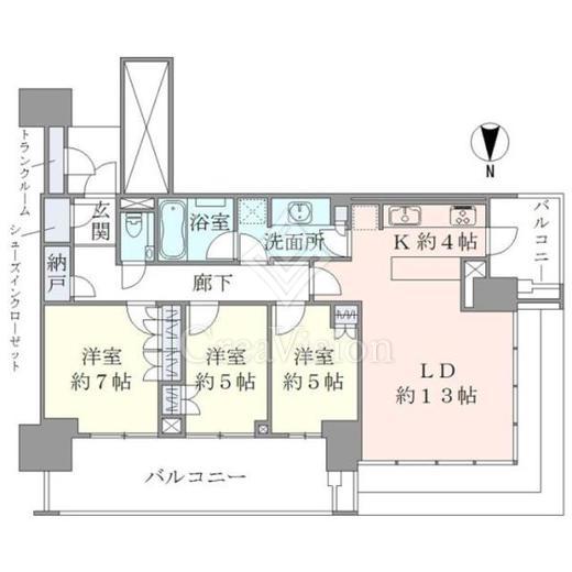 ベイズタワー＆ガーデン 3ＬＤＫ　間取り