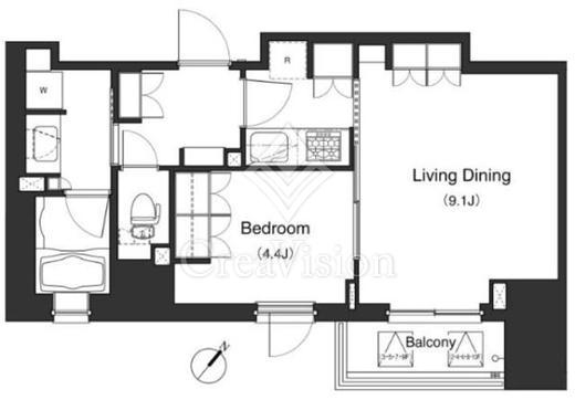 La Douceur巣鴨 (ラドゥセール巣鴨) 1LDK　間取り図