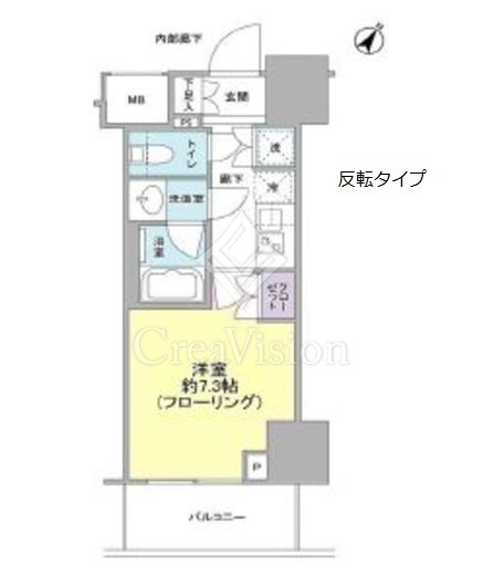 ドレッセ目黒大橋プレヴィ 1K　間取り図