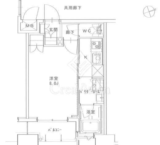 正金アパートメント入船 間取り　1K