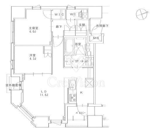 正金アパートメント入船 間取り　2LDK