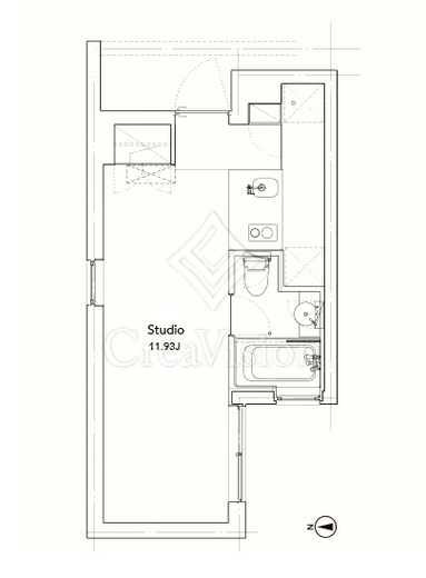 アプリーレ赤坂 1R　間取り図