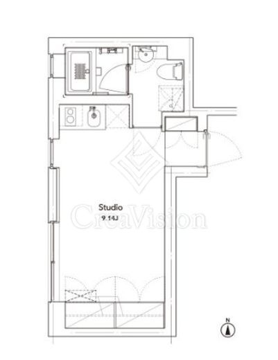 アプリーレ赤坂 1R　間取り図