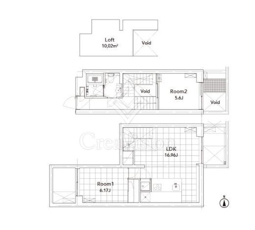 アプリーレ赤坂 2LDK　間取り図