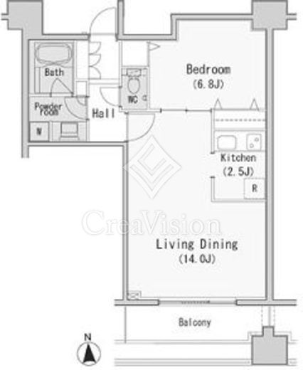 レジディア西麻布 1LDK　間取り