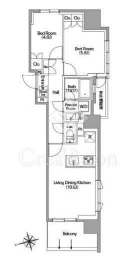 コンフォリア東新宿ステーションフロント 間取り　2LDK