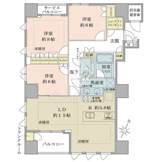 プレミスト九段 間取り　1LDK