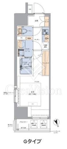 トラディティオ門前仲町 1K　間取り図