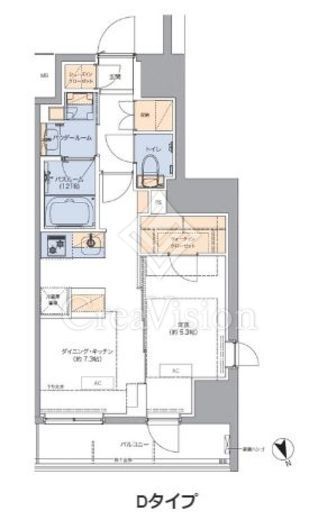 トラディティオ門前仲町 1DK　間取り図