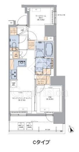 トラディティオ門前仲町 1SLDK　間取り図