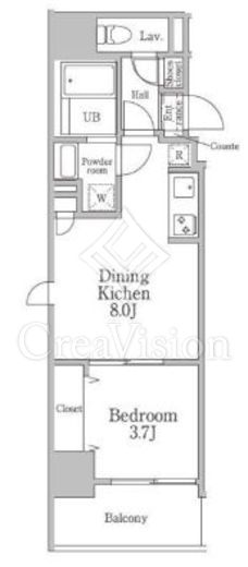 レジディア三軒茶屋3 1LDK　間取り図