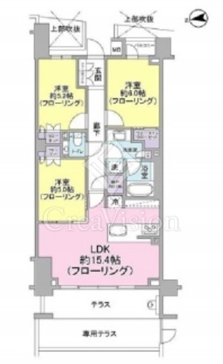 ザ・パークハウス柿の木坂 間取り　3LDK