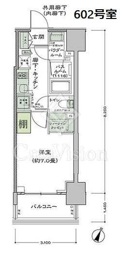 シティハウス東麻布 1R　間取り