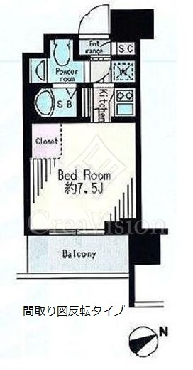 レジディア市谷薬王寺 1R　間取り図